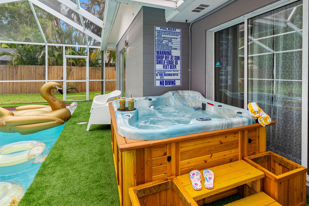 Whether it's a morning soak or a starry-night wind-down, this private hot tub offers the ultimate space to relax and reset.