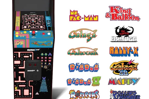 Ms. Pac-Man / Galaga Class of 1983 machine with 12 classic arcade games.