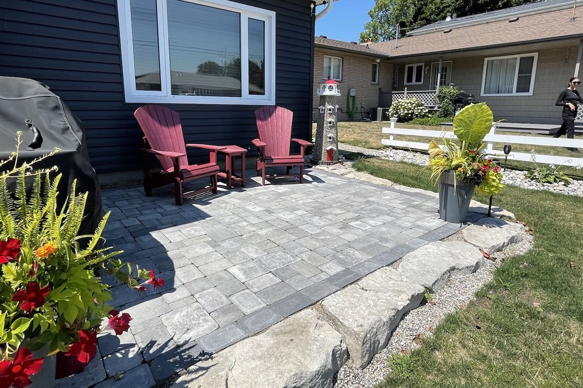 Front Yard Sitting Area With BBQ
