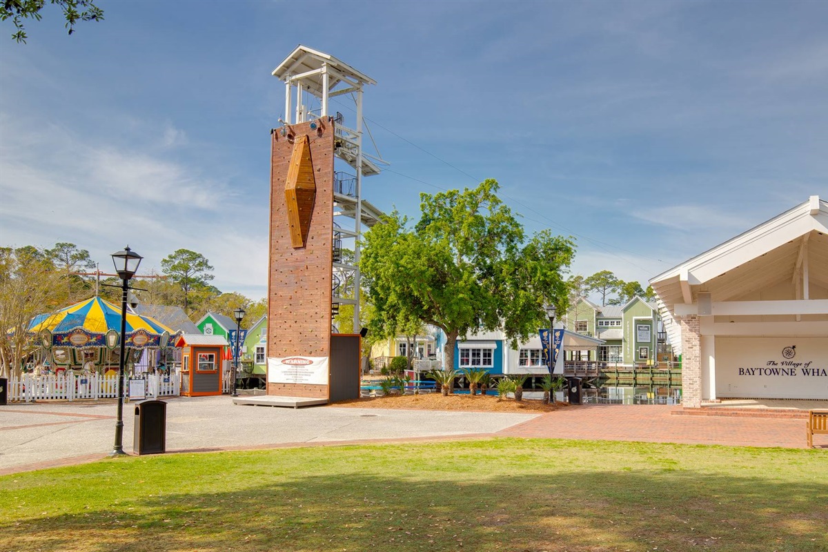 Rock wall climbing also available at The Village