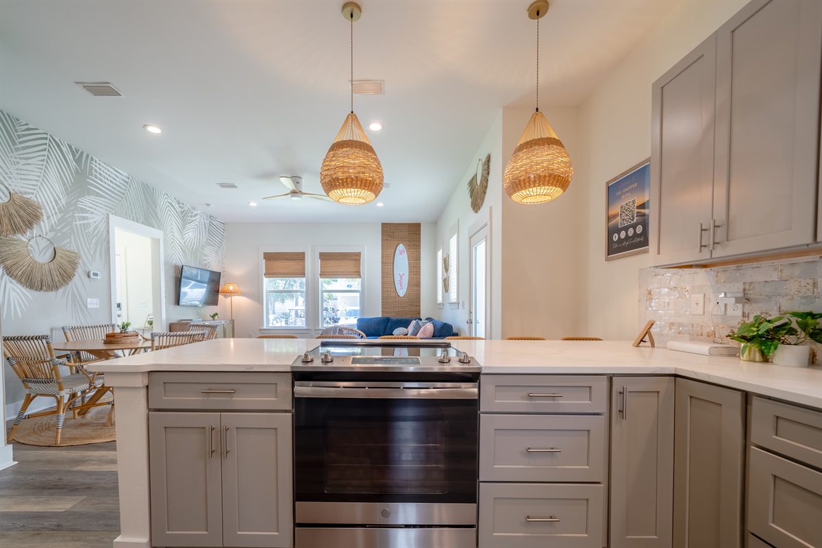 Gorgeous kitchen and open concept living area