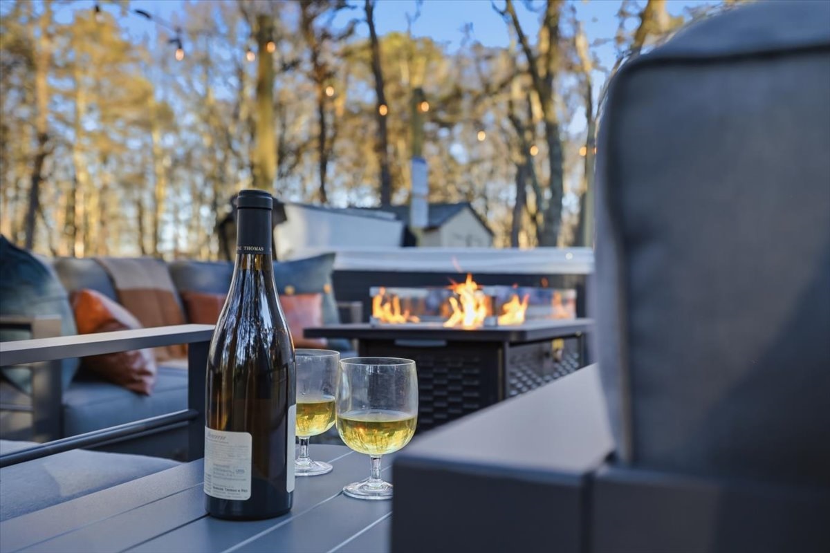 Fire glowing, time slowing, nothing on the agenda but each other