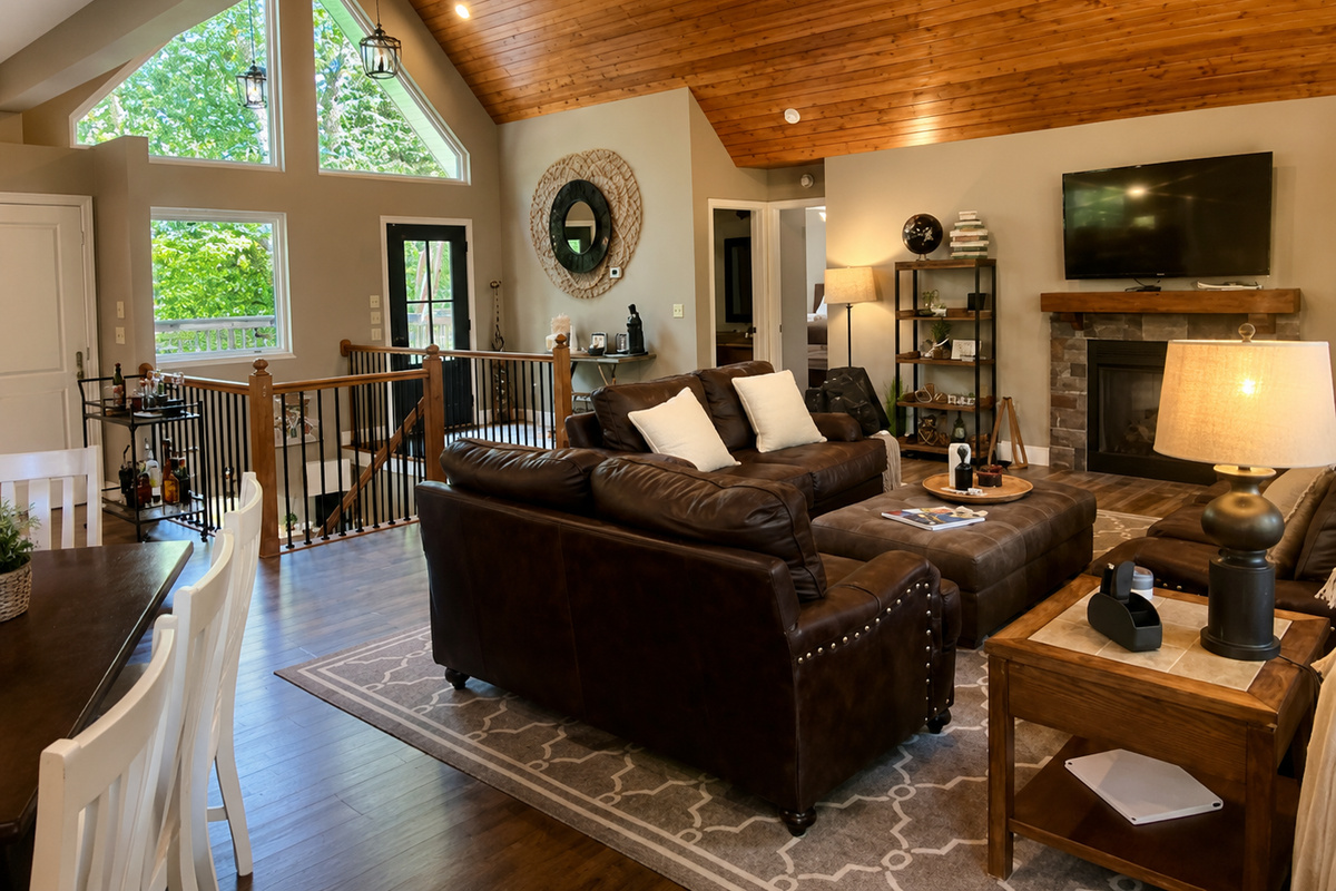 large cozy main level living
