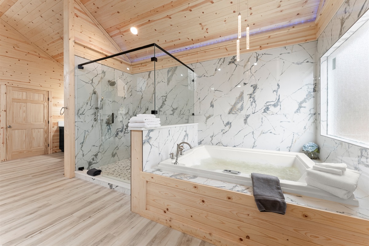 Walk in shower and 2 person jacuzzi 2 person fusion spa for ultimate relaxation