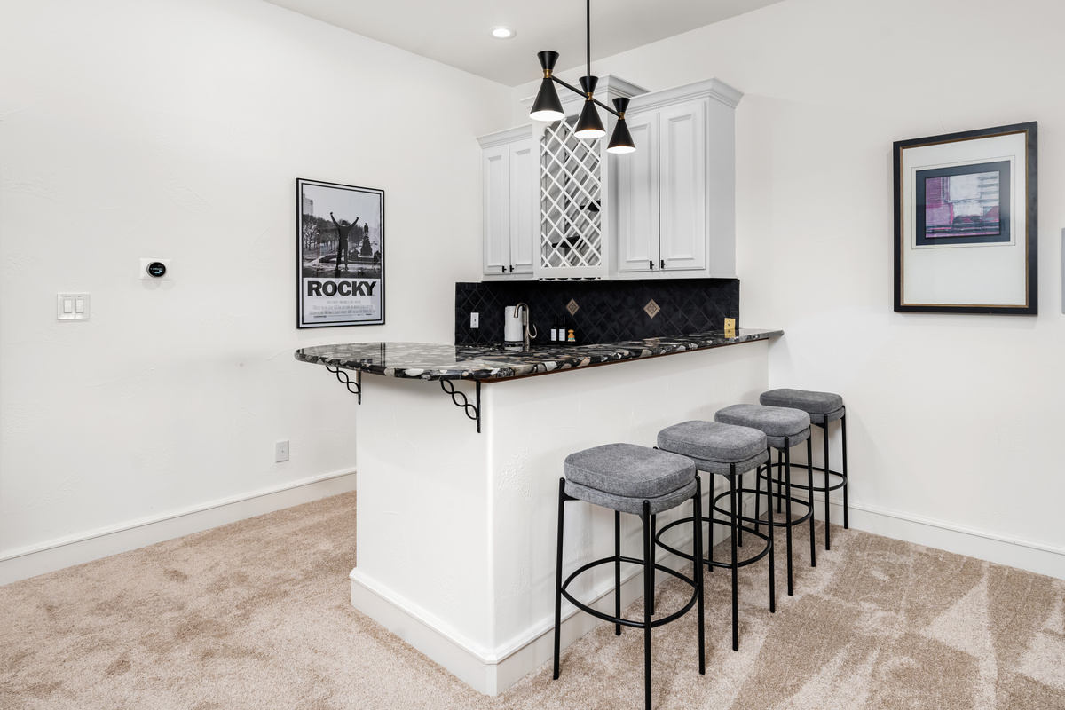 Enjoy drinks and conversation at this inviting upstairs bar.