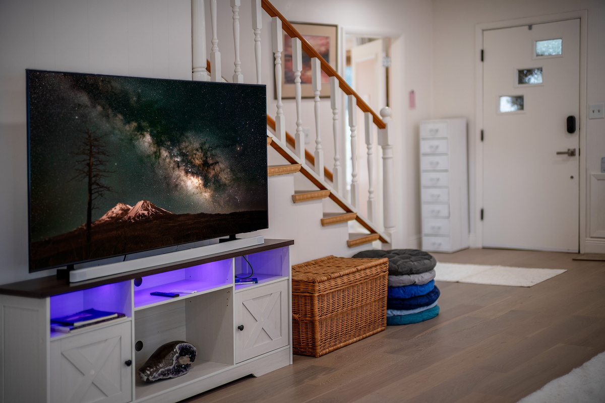 Stream your services on this 65" smart tv.