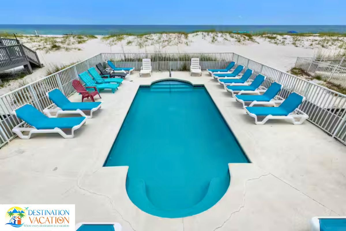 Resort-style pool surrounded by sunshine and coastal serenity.
