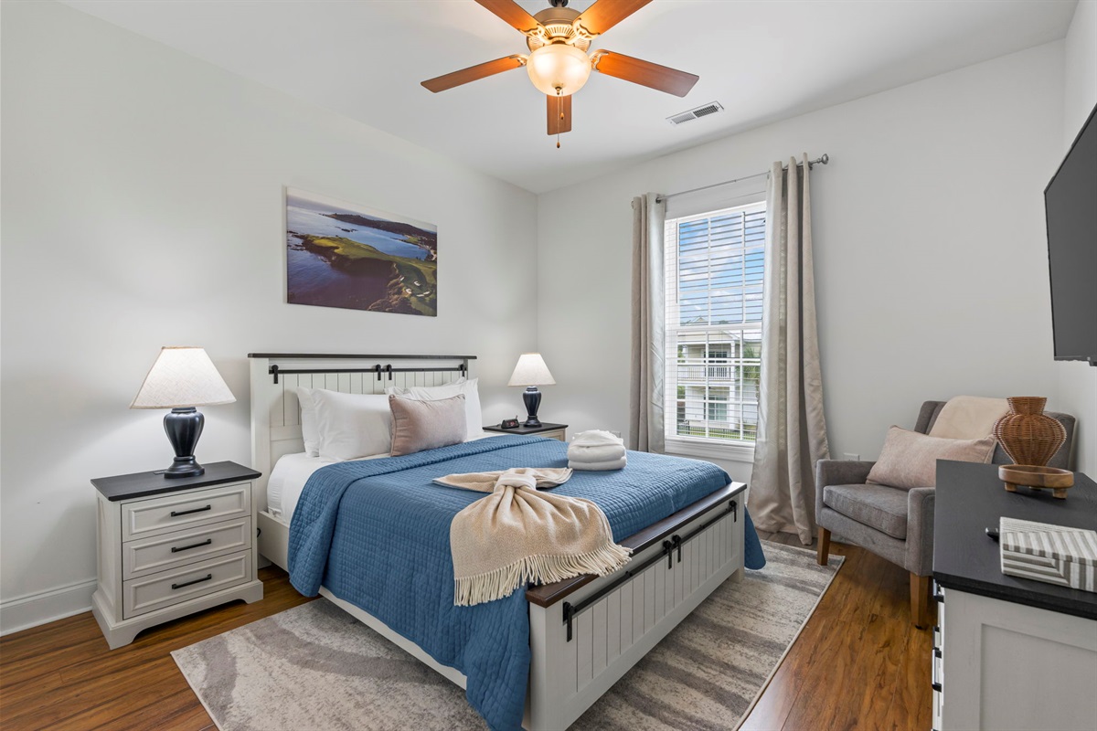 The Pebble Beach Room - large second bedroom with Queen Bed