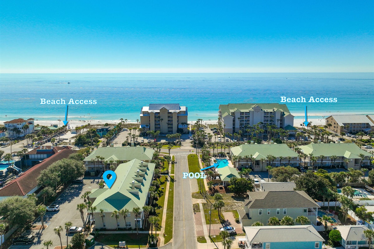 Aerial with Beach Access Points