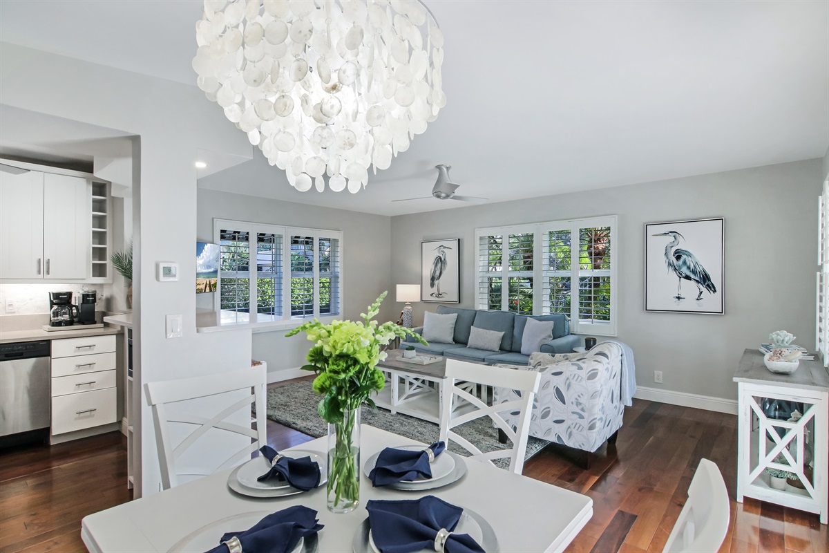 Open living and dining space