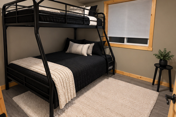 Full over twin bunk downstairs 
