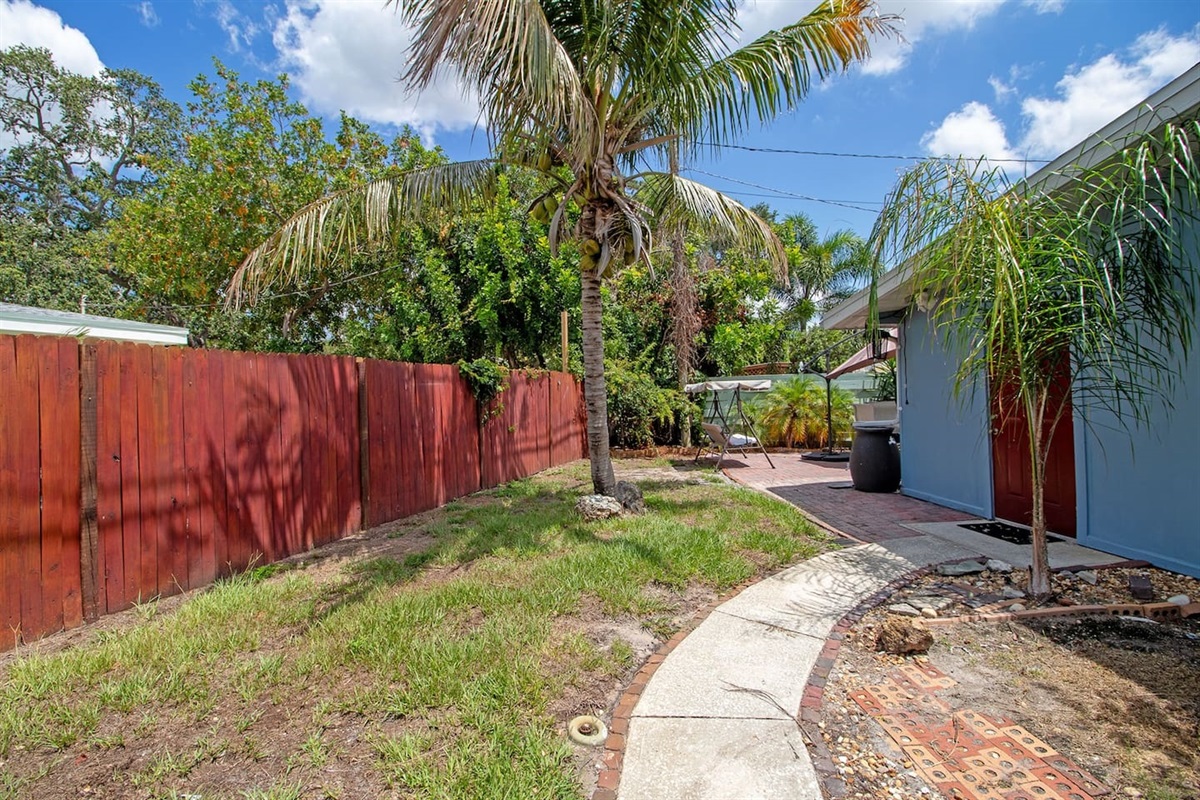 fenced in backyard