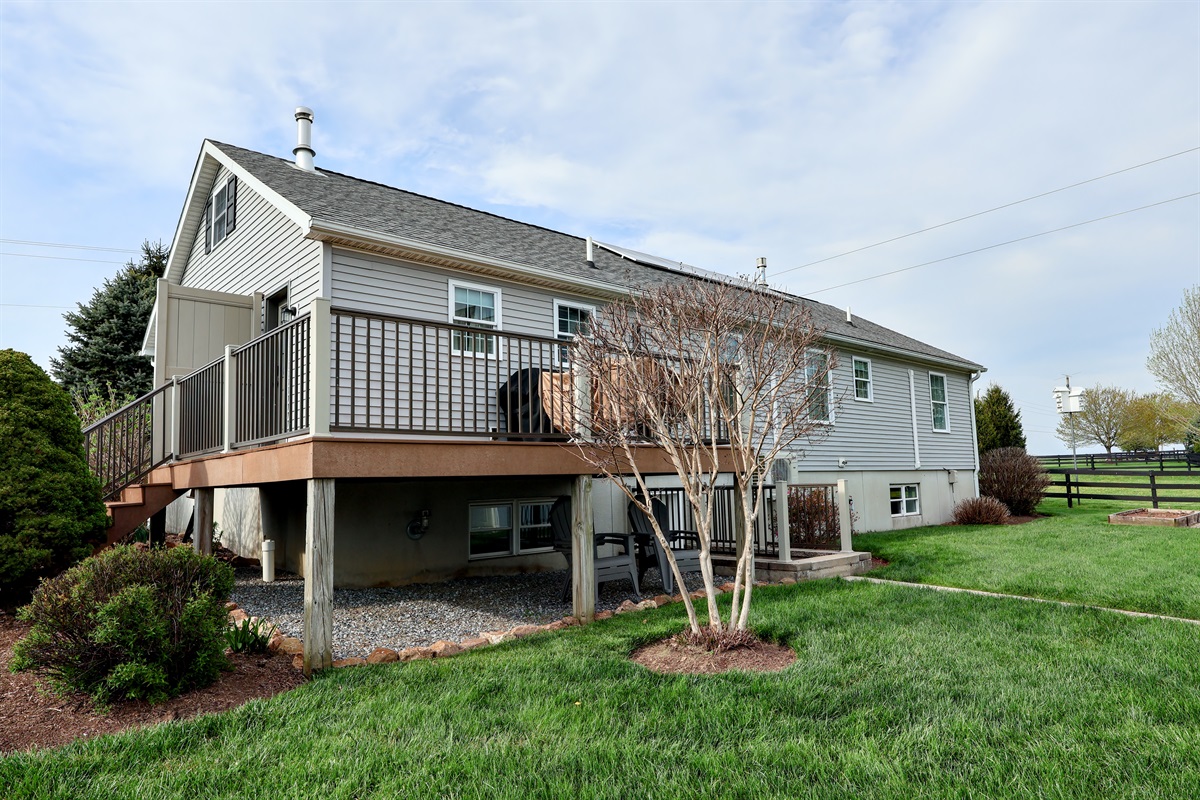 Back of House with space for a firepit, back deck, grilling, dining