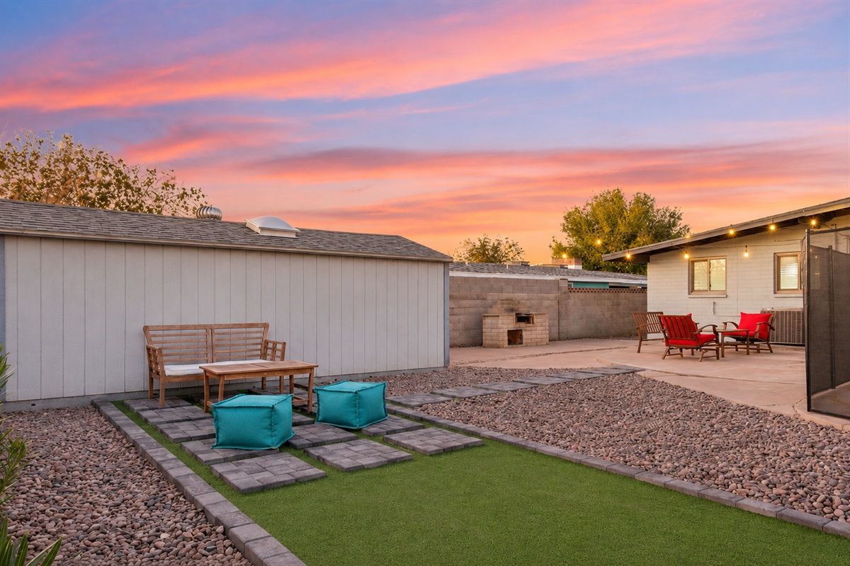 Enjoy the Phoenix weather in our completely renovated back yard.
