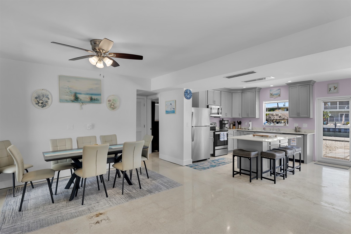 Dining room and kitchen