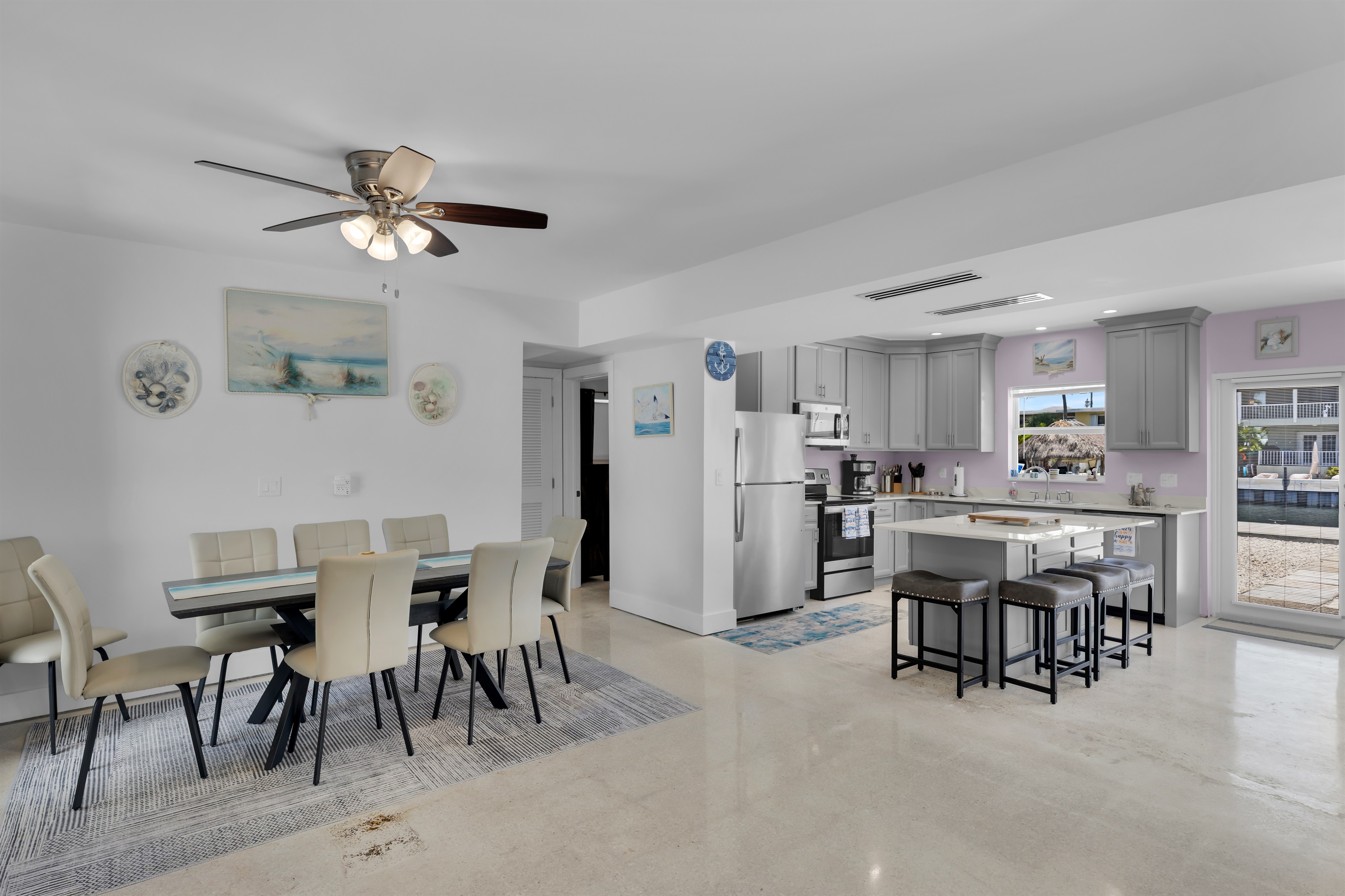 Dining room and kitchen
