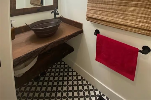 Cottage upper level powder room.