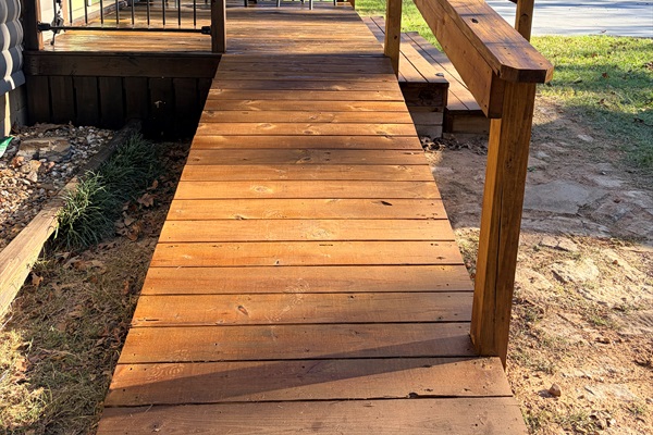 A ramp makes it easier to get in and out of the house from your car!