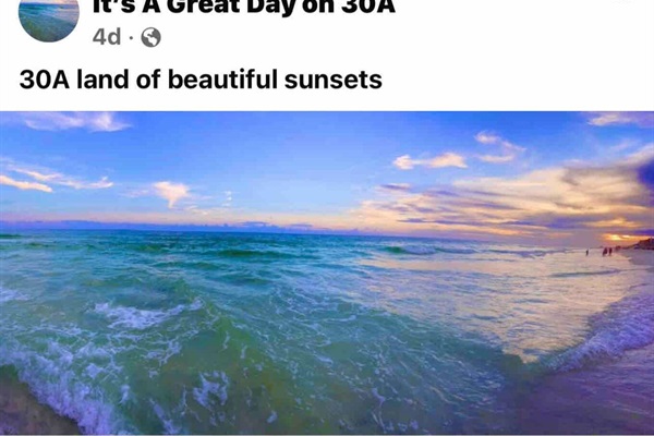 Check is out on Facebook-It’s A Great Day On 30A