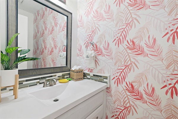 Palm Half Bath on Main Floor