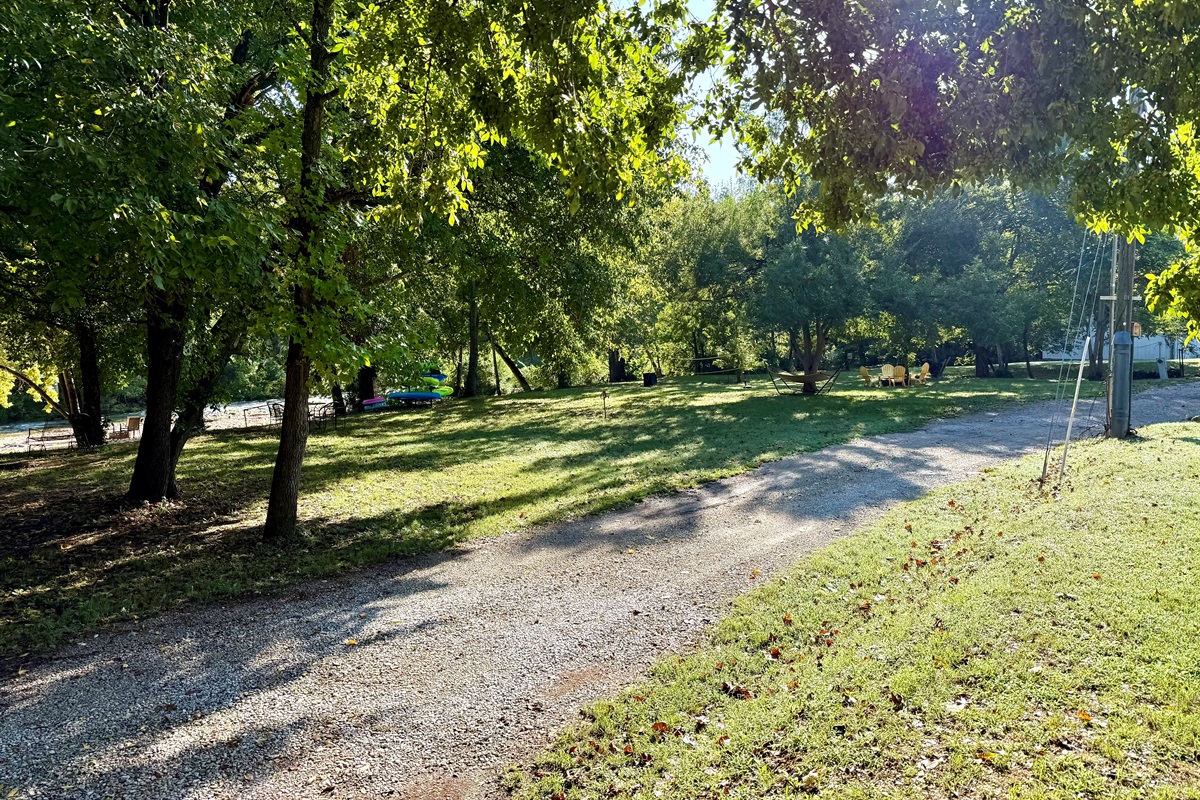 Large back yard area.