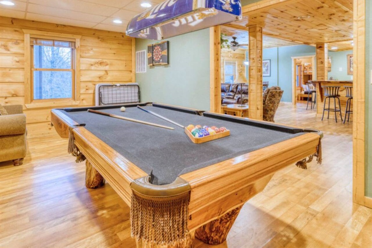 Have a blast playing billiards at our cabin!