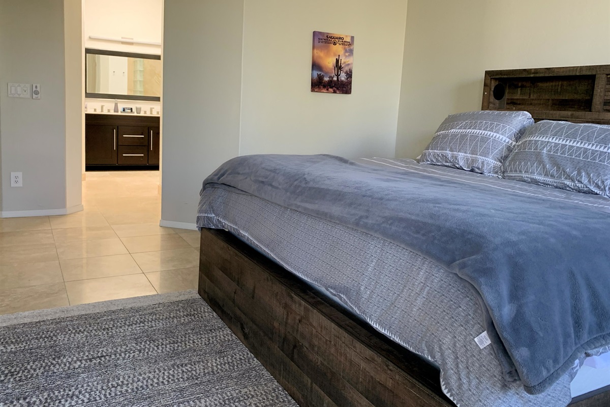 Spacious primary  bedroom with spa like ensuite and walk in closet.