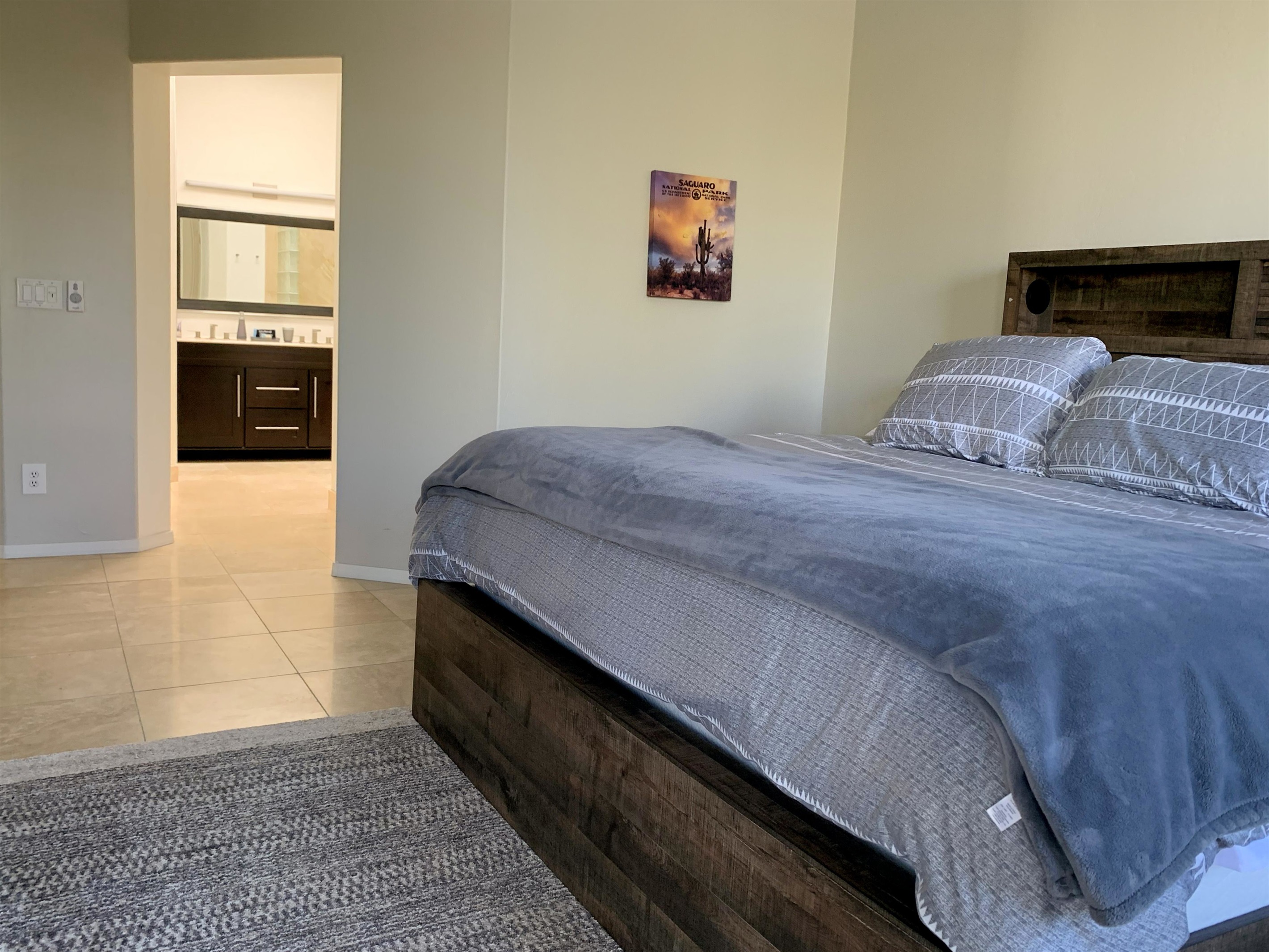 Spacious primary  bedroom with spa like ensuite and walk in closet.