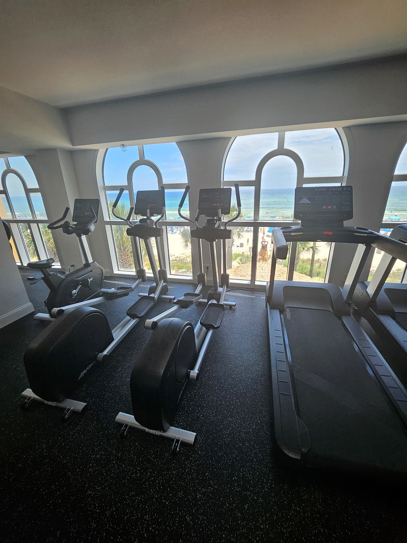 fitness upgrades, looking over beach