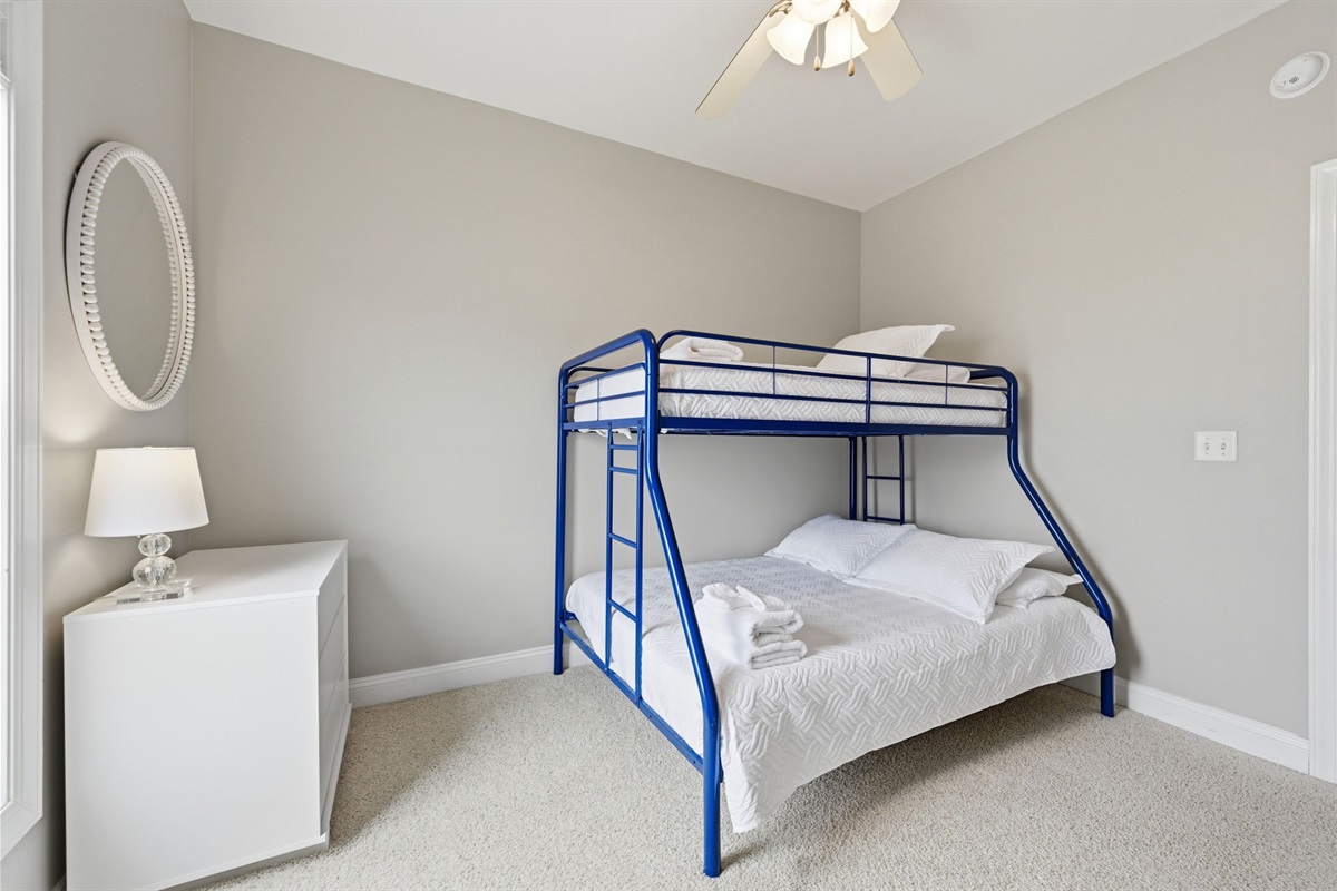 Perfect space for the crew with a comfortable twin over full bunk bed