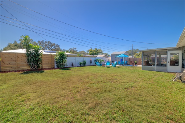 Large private backyard!