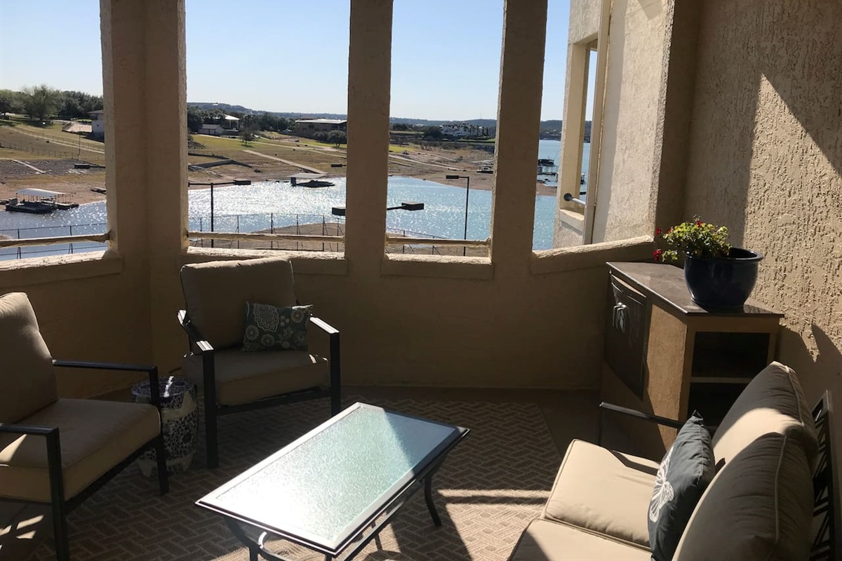 Spacious Patio with Lake Views