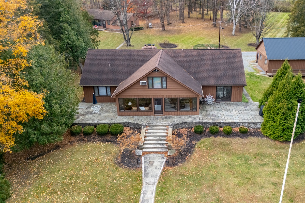 Lakeside view of the main house