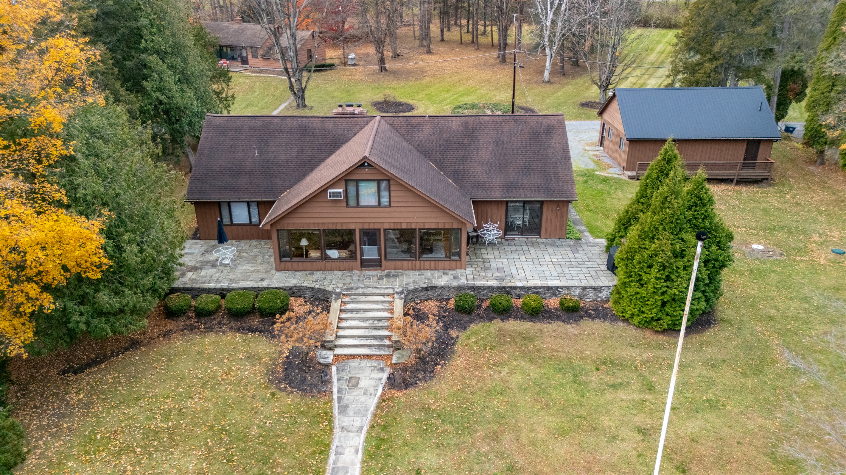 Lakeside view of the main house