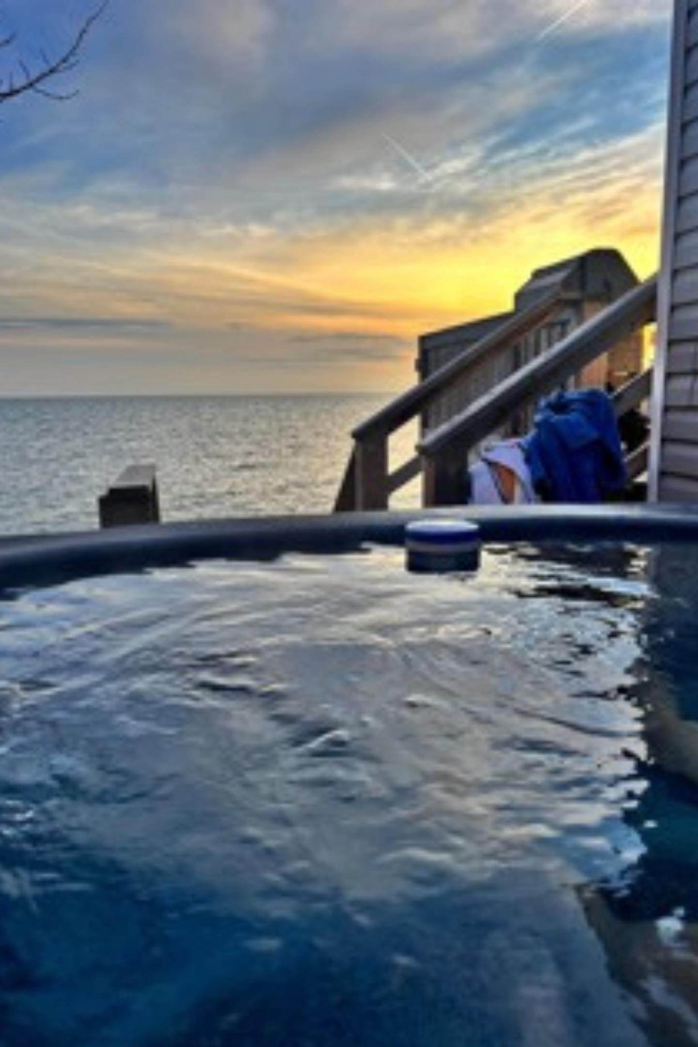 End the day in the hot tub with a front-row sunset view.