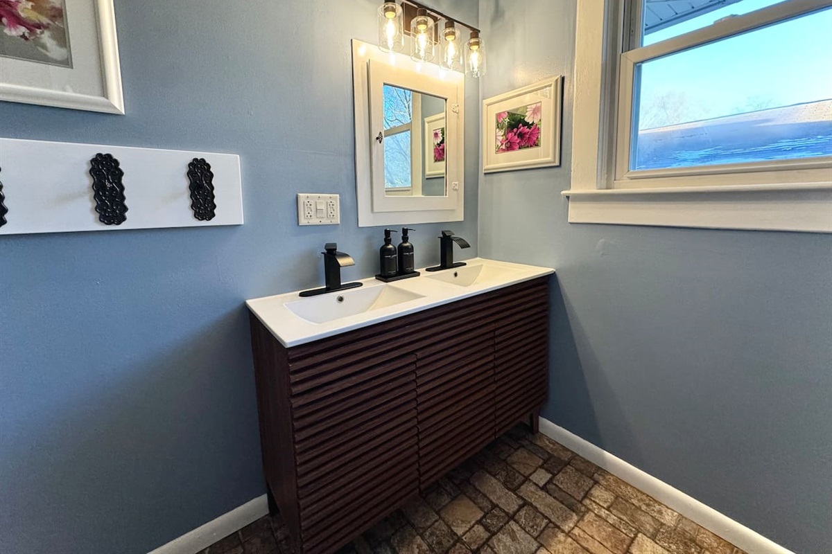 Double vanity to help your group get ready quickly