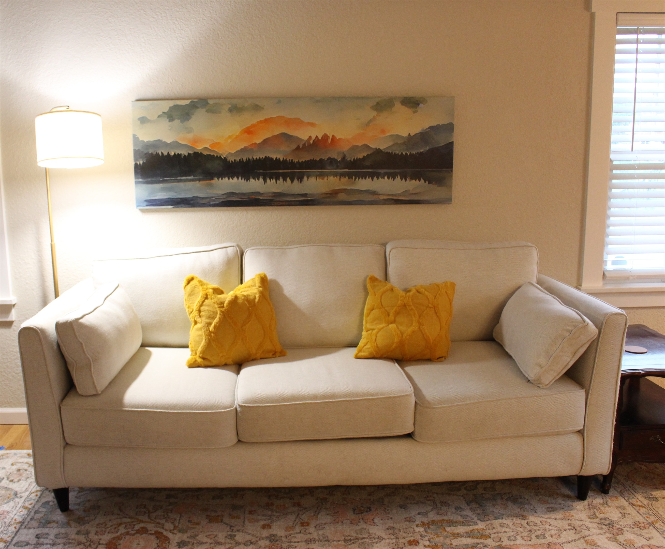 Cozy couch in living room