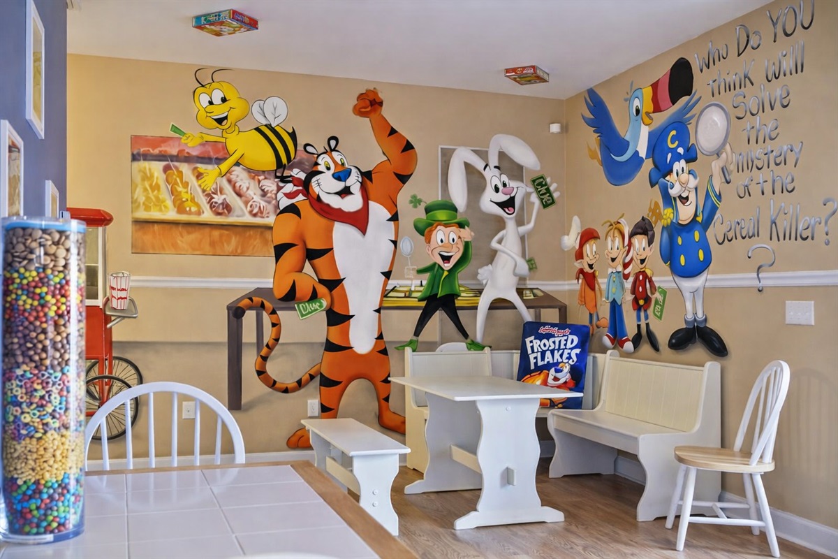 Whimsical cartoon breakfast room