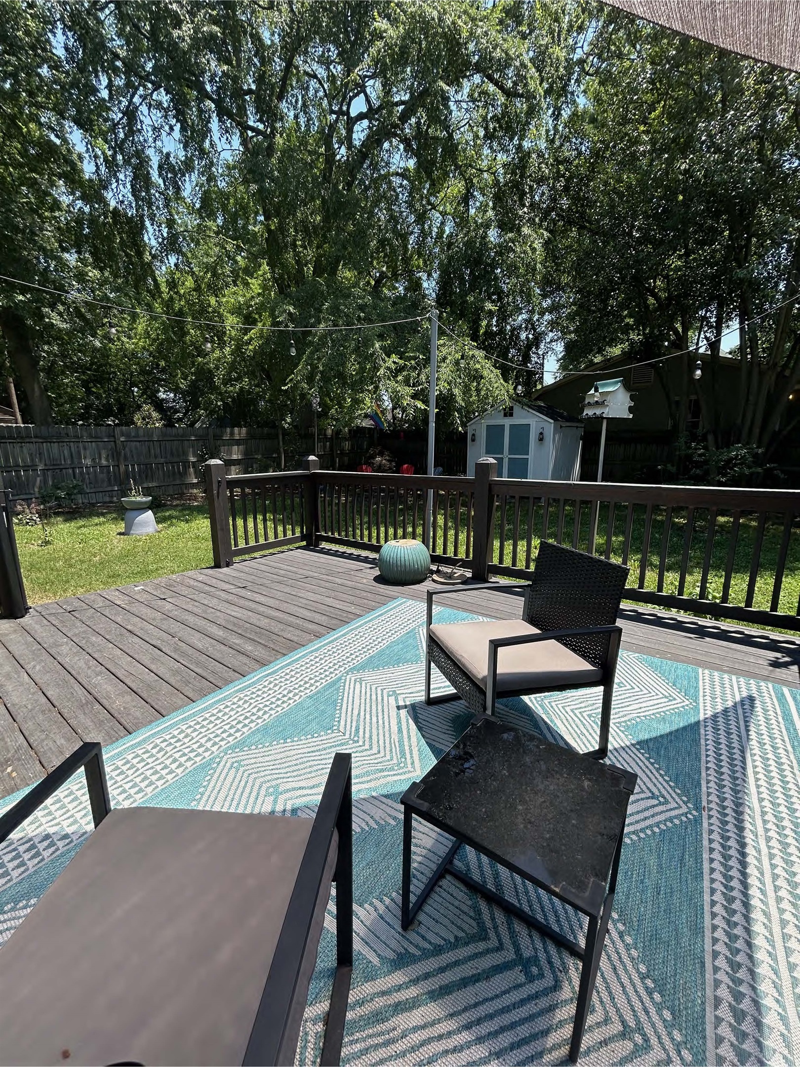 Back deck and yard for grilling and fire pit sitting!