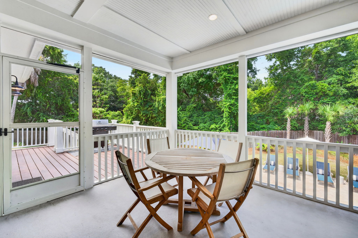 Screened porch | Driftwood Dreams | 105 Forest Trail | Isle of Palms, SC | IOP Escapes