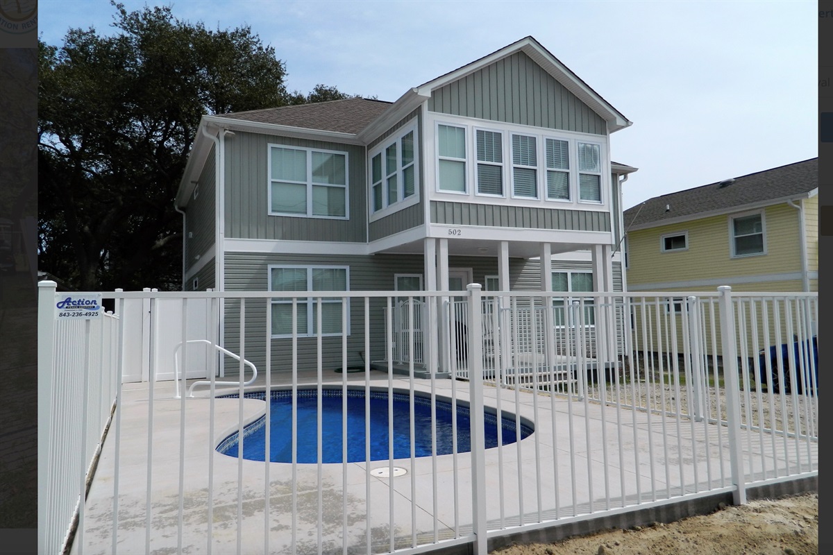 Pool & Front of Sea Grass House
