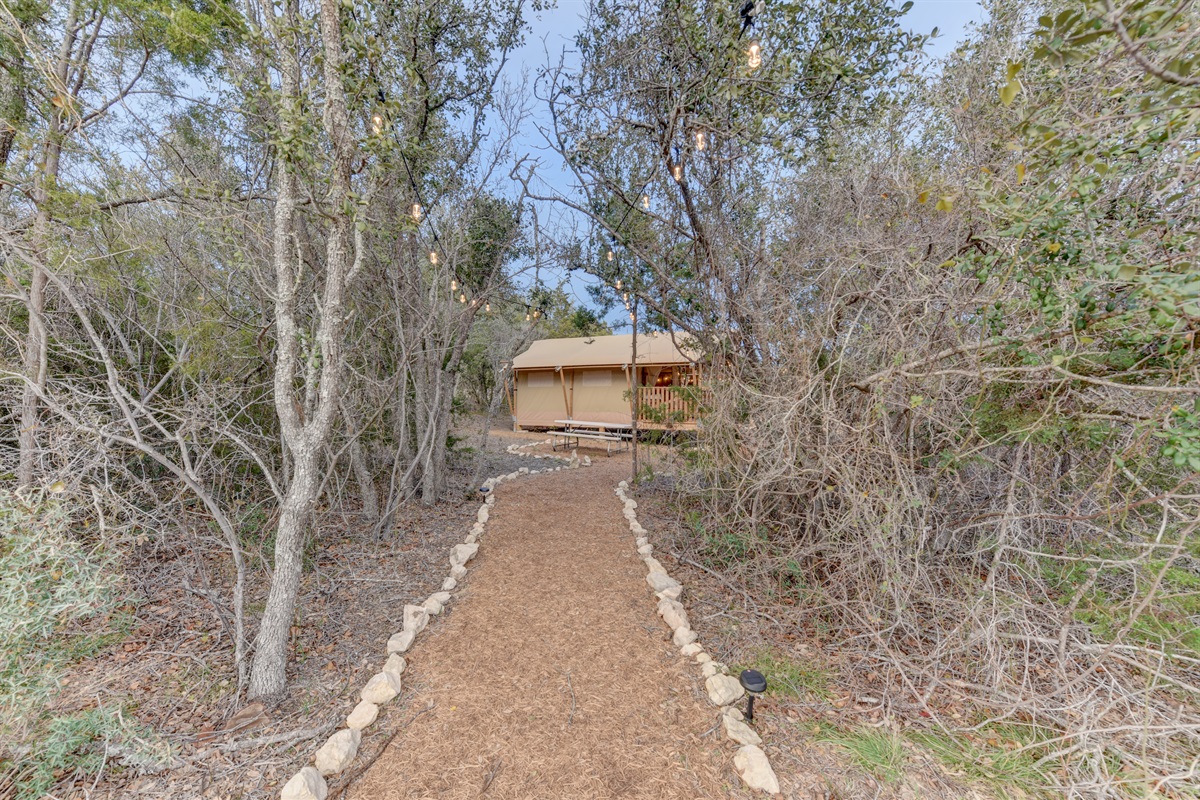 Walkway to tent