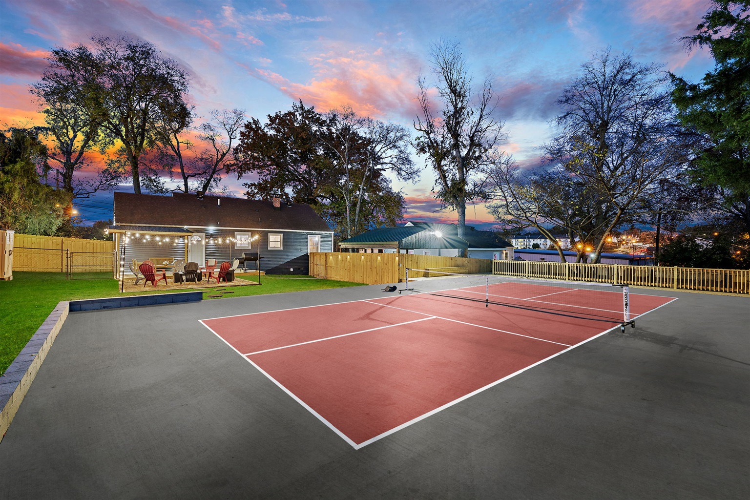 let the pickle ball games begin! (still growing grass so you will see actual photos as you continue looking)