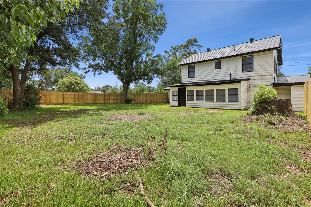 fenced backyard