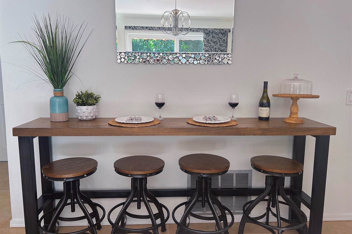 Additional seating in kitchen.