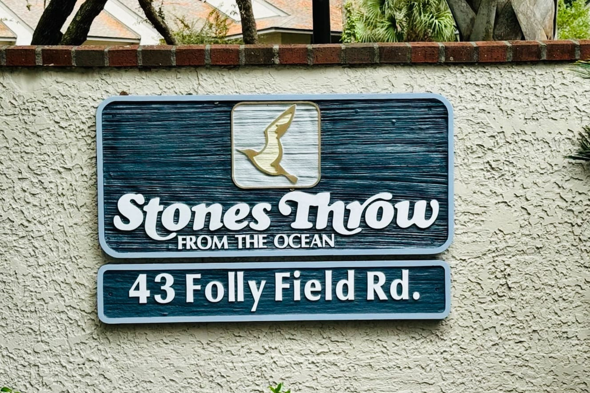 Stones Throw entrance sign