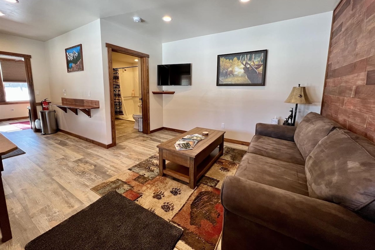 Living room with smart tv