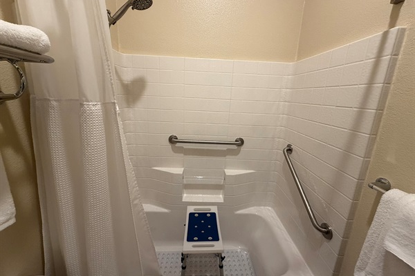 Shower seat available upon request