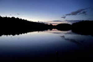Sunset on Long Pond, Maine