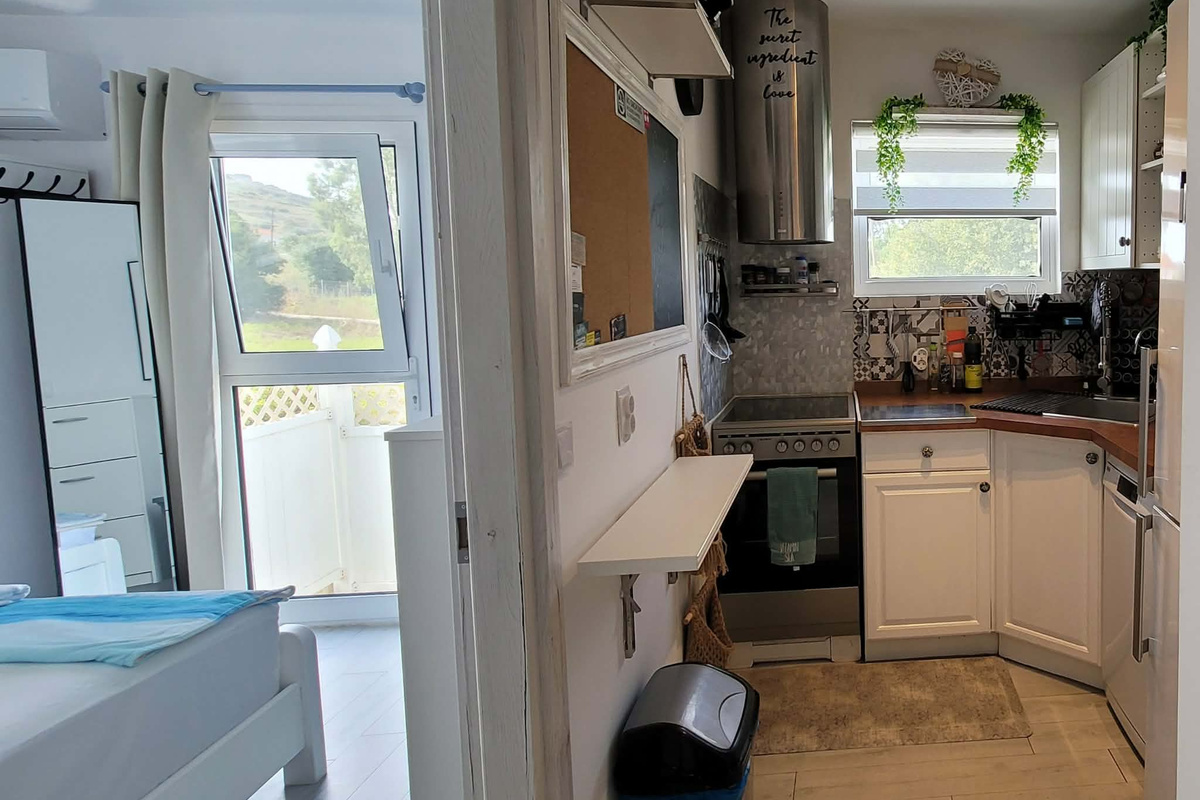 Bedroom adjacent to the kitchen